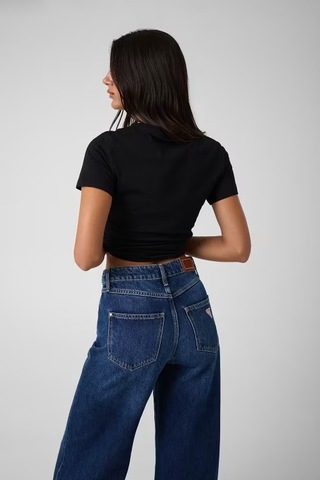 Guess Embro Regular Fit Kadın T-shirt W6bı21k6040 Siyah
