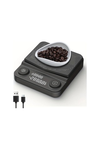 Dashanshop Yüksek Hassasiyetli 3kg 0 1g Doğruluklu Kahve Terazisi Zamanlayıcı Usb Şarj Silikon Mat Ev Seyahat İçin -