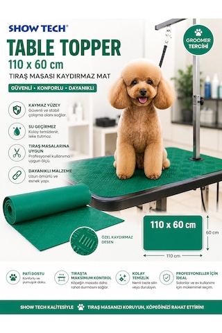 Showtech Köpek Tıraşı İçin Masa Kaydırmaz Mat - 110 X 60 Cm Yeşil