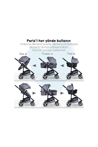 Baby Home 8 in 1 945 Travel Sistem Bebek Arabası + 600 Oyun Parkı Park Yatak