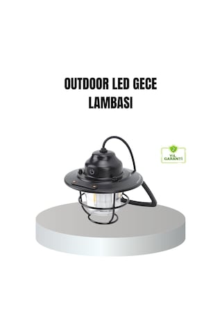Retro Kamp Lambası Su Geçirmez Taşınabilir Gece Işığı Uzun Pil Ömürlü Siyah