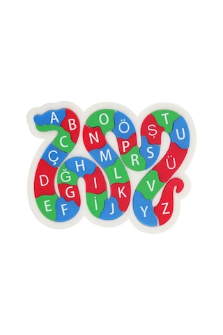 Çocuklar İçin Eğitici Abc Harf Öğretici Renkli Yılan Puzzle - Dayanıklı Pla Materyal