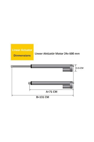 Lineer Aktüatör Motor 24v 600 Mm 600- 24 Inch