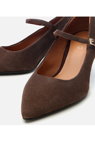 Hotiç Kadın Süet Deri Kahverengi Mary Jane Stiletto 01ayh304130a480 Kahverengi