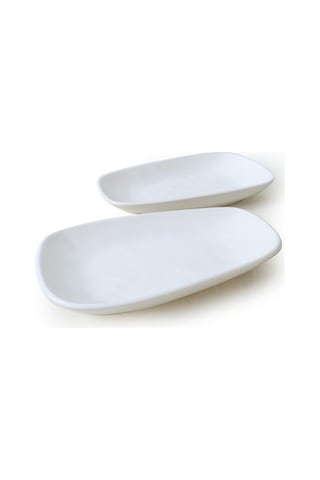 Keramika Mat Beyaz Tetra Kayık Tabak 28 Cm 2 Adet 022