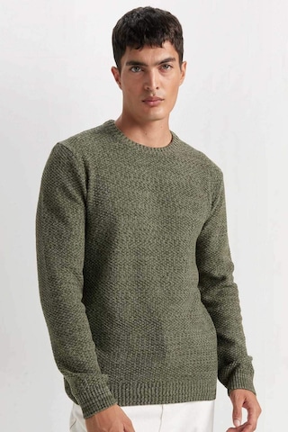 DeFacto Standart Fit Normal Kesim Bisiklet Yaka Dokulu Basic Düz Triko Kazak R1175AZ24WNKH268