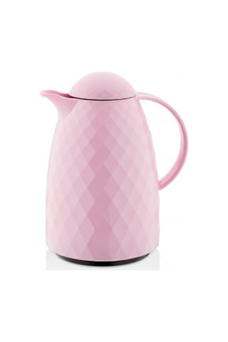 1 Lt Akrilik Soft Pembe Çay Termosu 12 Saat Sıcak 24 Saat Soğuk Beyaz - Şeffaf