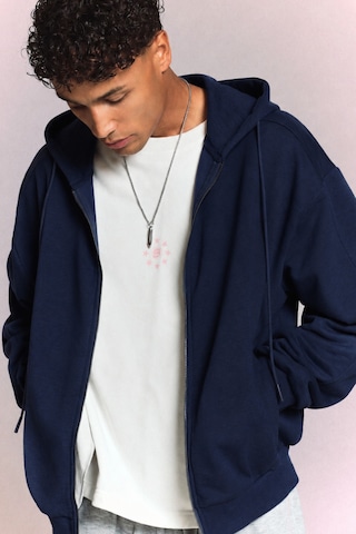 Tarz Cool Erkek 3 İplik Şardonlu Regular Fermuarlı Kapüşonlu Sweatshirt Kalın Kışlık Hoodie Lacivert