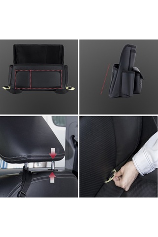 Suofeng Araba Koltuğu Arası Çantı - Eldiven Kutusu Askılı Depolama, Araç İçi Mendil Kutusu Ve Çok Amaçlı Organizer, H706 Siyah Deri Desenli A Modeli