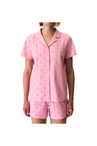 Penti Pembe Pink Stardust Pamuklu Gömlek Şortlu Pijama Takımı