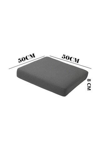 Sandalye- Koltuk Minderi Bahçe Minderi & Balkon Minderi Bank Minderi 50x50x8 Cm Gri