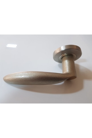 Çelik Kapı Kolu Rozetli Prinç Neptün Lazer Labrifin Sol