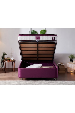 Nironyatak Niron Violet Baza Ve Başlık Seti 120X200 Cm Tek Kişilik Sandıklı
