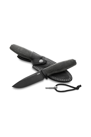 Lionsteel Acha Black Burlap Black Blade Mikarta Bıçak Siyah