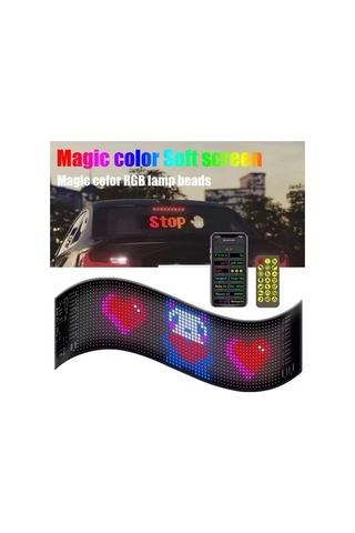 Jenerik Led Ekran Matrix Panel Cama Yapışan En Büyük Boy 16x96 Led Sayısı Araba Yazısı 12cm-59.5cm Çok Renkli