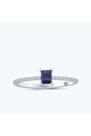 Altınbaş Pırlanta Safir Emerald Kesim Yüzük Mkm345s-14k