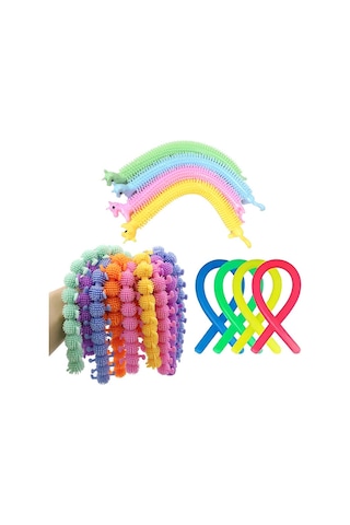 Fidget Oyuncakları Solucan Yılan Erişte Dokulu Duyusal Pcs 10 Adet B Diğer