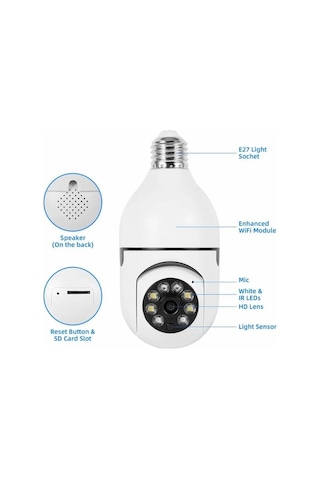 Maoyaya Ampul Kamera Harekete Duyarlı Gece Görüşlü Kablosuz Bebek İzleme Sistemi