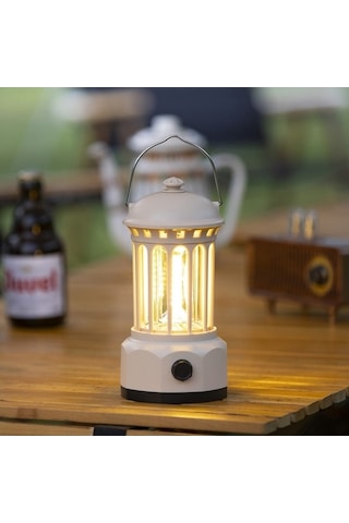 Dancemonkey Şarj Edilebilir Cob Kamp Işığı Retro Tarzı Çadır Asma Işık Fener Lambası Yürüyüş Akşam Partisi İçin, Boyut: L 001 Altın