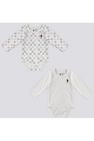 U.S. Polo Assn. U.s. Polo Assn Krem Uzun Kol Bebek Body Zıbın 5274-41633 Krem