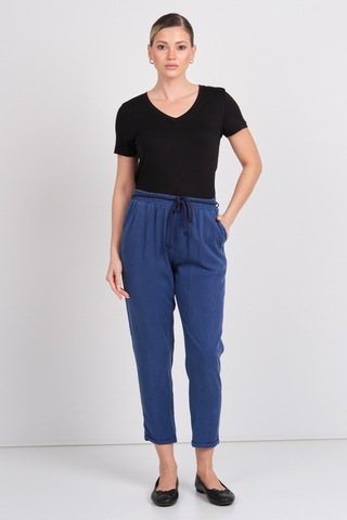 Ayhan Kadın Beli Lastikli Çift Cepli Pantolon 2850 Lacivert Lacivert