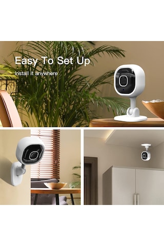 Jeemson A3 Ev Güvenlik Kamerası: 1080p Hd, Wifi Uzaktan Erişim, Gece Görüşü, Akıllı Konuşma Ve Alarm Fonksiyonu
