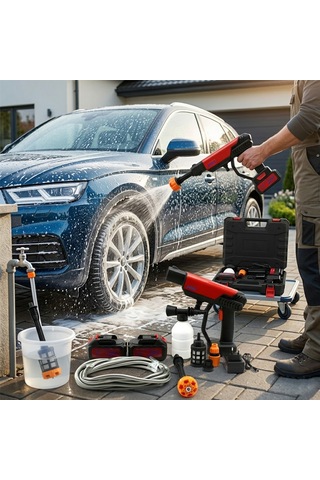 Şarjlı Araç Yıkama Makinesi 135w 19000rpm 21v 12000mah Aklby-bsva58