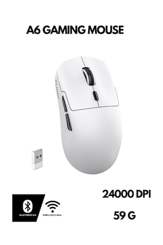 Freewolf A6 Kablosuz Oyuncu Mouse Paw3311 1000 Hz 24000 Dpı Profesyonel Bluetooth Üç Modlu Bağlantı -
