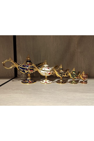 Metal Alaaddin Lambası Renkli No-6 Mücevherlik / Dekoratif Biblo