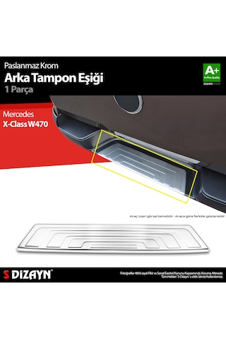 S-dizayn Mercedes X-class Krom Arka Tampon Eşiği 2017 Üzeri A+ Kalite