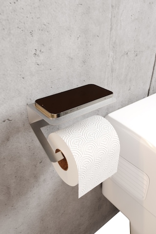 Zift Unique Paslanmaz Çelik Tuvalet Telefon Raflı Kağıdı Askısı