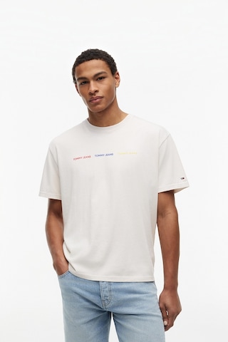 Tommy Hilfiger Tjm Reg Tj Repeat Ss Tee Erkek Beyaz T-shirt - Dm0dm23180