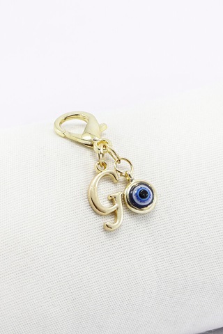 Metal G Harfi Nazar Boncuklu Klipsli Cüzdan Süsü Charm Gold Renkl 84623077