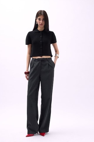 Bebe Yaka Düğmeli Bluz Siyah