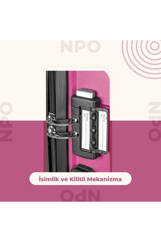 Npo Diamond Pp Polipropilen Büyük Boy Kırılmaz Valiz - Fuşya