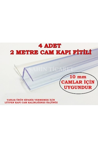 Cam Kapı Fitili Cam Balkon Fitili Şeffaf 10 Mm 4 Adet 2 Metre