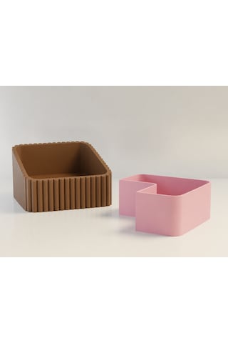 Buradabulabilirsin 3d Baskı Fıstık Kasesi - Çift Hazneli Kabuk Ayırıcı Sunum Kasesi - Kahverengi Pembe Bbz