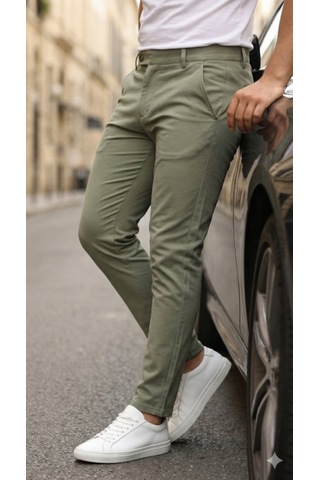 Efnaz Style Erkek Slim Fit Dilli Kumaş Pantolon Çağla Yeşili