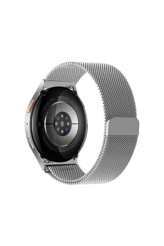 Galaxy Watch 6 / 5 / 4 Fe Uyumlu Manyetik Milanese Metal Kordon 40-47mm Gümüş