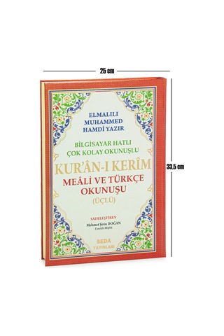 Üçlü Mealli Arapça Türkçe Okunuşlu Kuranı Kerim Cami Boy
