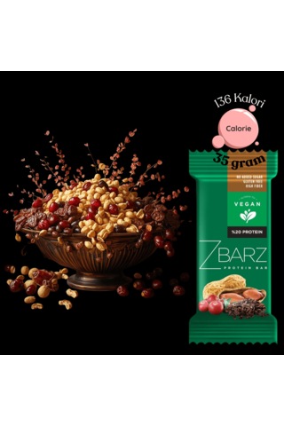 Zbarz Yer Fıstıklı Vegan Proteinli Meyve Barı 12 x 35 G
