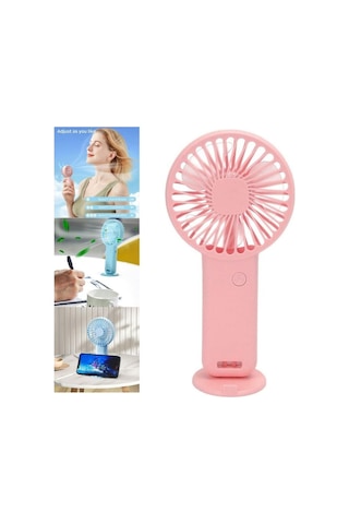 Mini Fan,telefon Tutucu,portatif El Vantilatörü Pembe 9,3x19cm