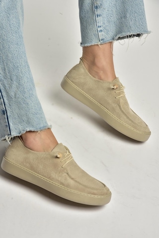 Fox Shoes Y602170902 Bej Süet Bağcıklı Casual Ayakkabı Bej