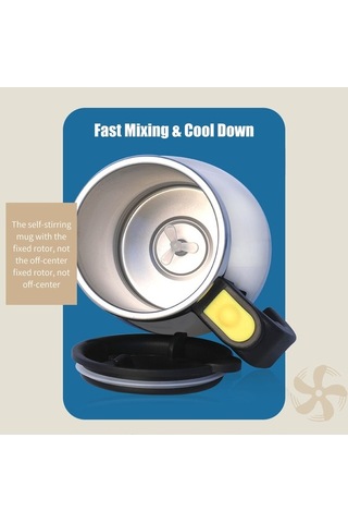 Pazly 400 Ml Kendinden Karıştırmalı Kapaklı Kupa - Otomatik Karıştırma Mavi Diğer Diğer