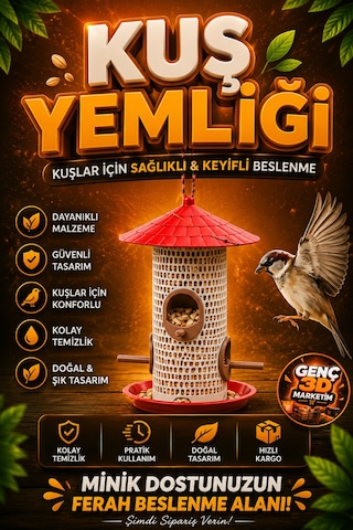 Klasik Kuş Yemliği Bahçe Ve Balkon Kuş Besleme Aparatı Dekoratif Dış Mekân Kuş Yemliği