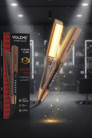 Volemı V-0100 Profesyonel Seramik Dar Plakalı Saç Düzleştirici Hızlı Isınma Dijital Led Ekran