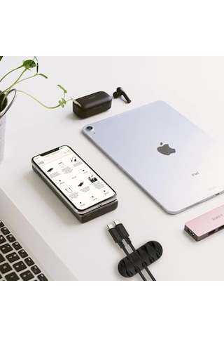 Kyrotech 3 Adet Kablo Tutucu Seti Her Biri 5 Kablo Kapasiteli Yapışkanlı Kablo Klipsi, Masa Üstü Kablo Düzenleyici, Ofis & Ev İçin Kablo Yönetimi Siyah Renk