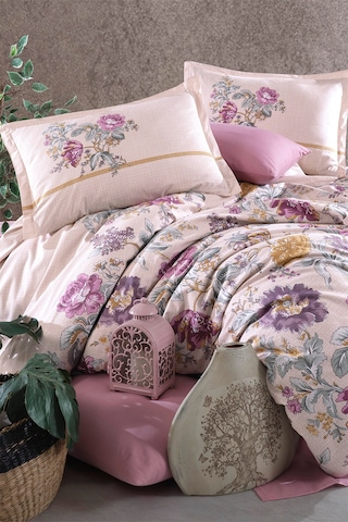 Clasy Mirante Pembe %100 Pamuk Çift Kişilik Ranforce Nevresim Takımı Pembe