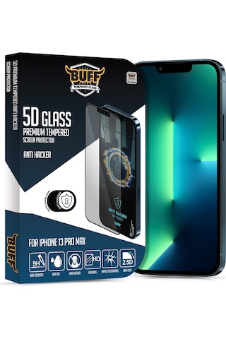 Buff Apple Uyumlu iPhone 13 Pro Max5D Glass Anti Hacker Ekran