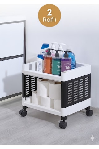 Grimorlife 2 Raflı Banyo Düzenleyici Mutfak Rafı Banyo Dolabı Çok Amaçlı Plastik Mutfak Düzenleyici-siyah Siyah